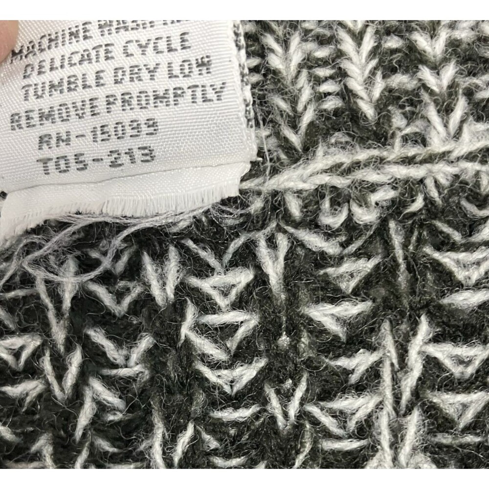 Vintage Contemporary Casuals V-Neck Black/White Chunky Knit Sweater Size XL - Picture 4 of 6